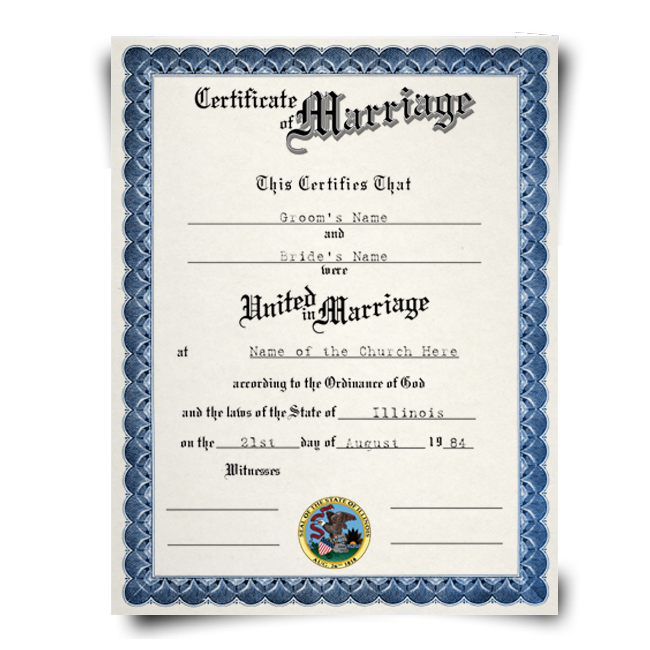Marriage Certificate License